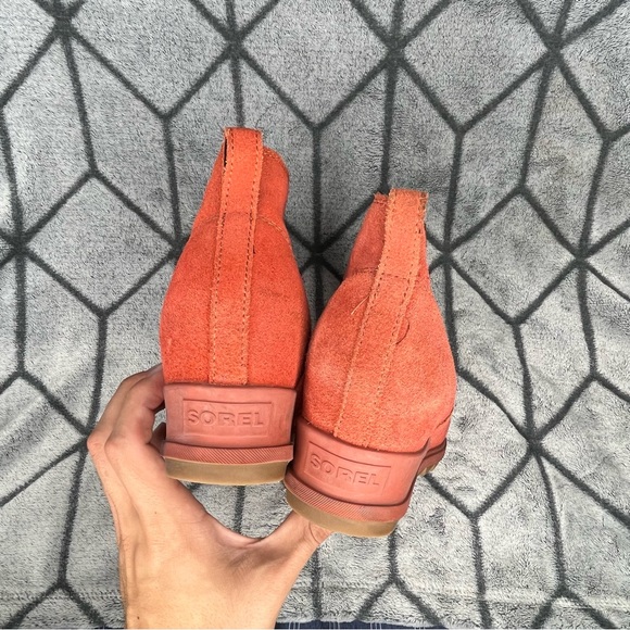 SOREL Evie Waterproof Suede Wedge Ankle Pull-On Women Booties - Picture 6 of 10